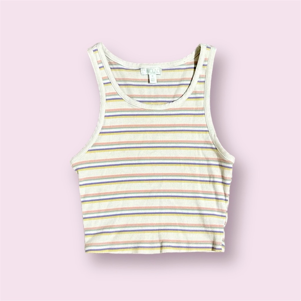 Striped white tank